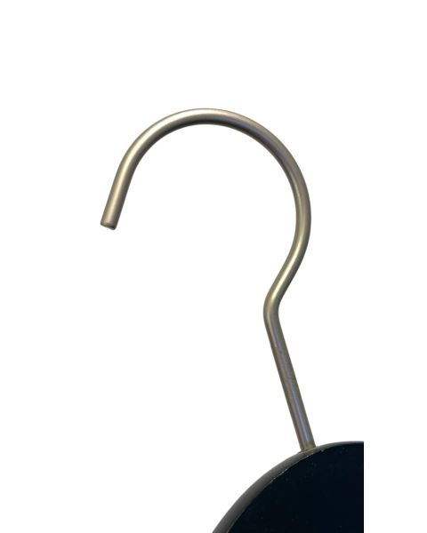 Wagner træbøjle, massiv, vinklet, mat sort, 13 mm tyk, 45 cm, satin krom. *RESTSALG*