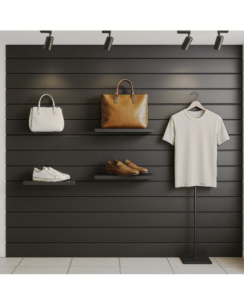 Rillepanel (120x 120 cm) u/lister - Sort. 20 cm - 5 spor.
