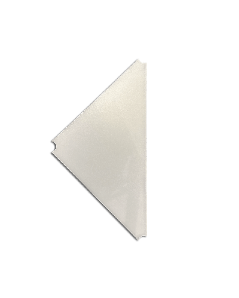 Tubo, plastplade, frostet, 36 x36 cm til trekanthylde