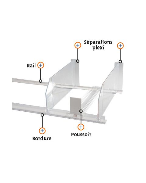 Vareskubber m/fjeder L28.5- 48.5 cm. 6 kg tryk. Hvid plast