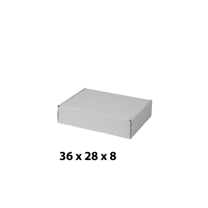 Hvid papkasse (B 36 x H 8 cm.)