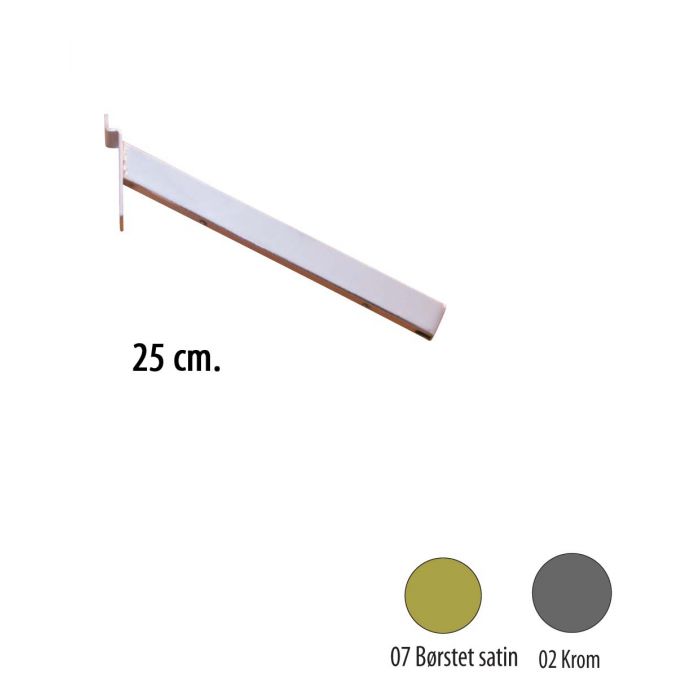 Skrå hyldeknægt (25 cm.) - t/ rillepanel