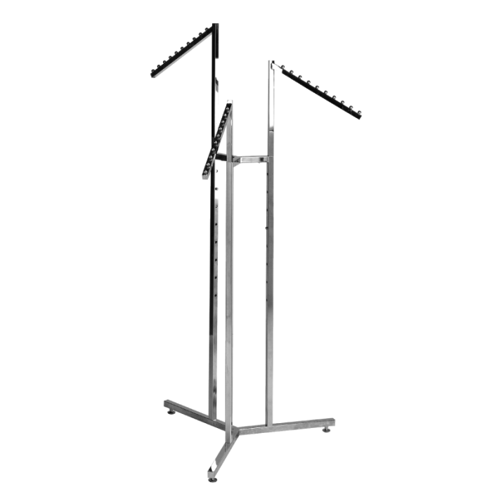 Gulvstativ 3-armet / lige med nylonhjul, børstet satin ( Joy stativ)