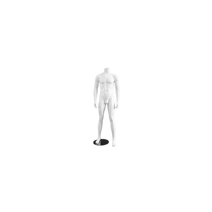 3000 herremannequin
Hvid,

rund fodplade i krom

Højde 175 cm med hals

Skulder 47 cm
Bryst 93 cm
Talje 79 cm
Hofte 98 cm