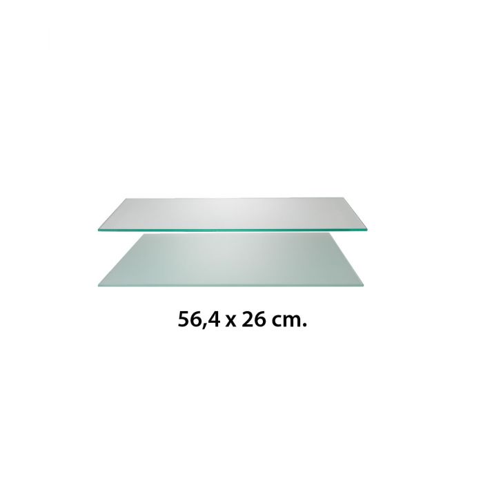 Glashylde t/ U-bøjlestang (56,4 x 26 cm.) t/ rillepanel