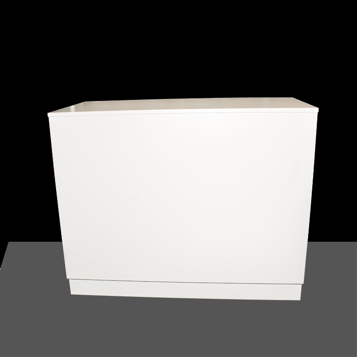 Basis disk (B 118 cm.) - Hvid med 4 hylder