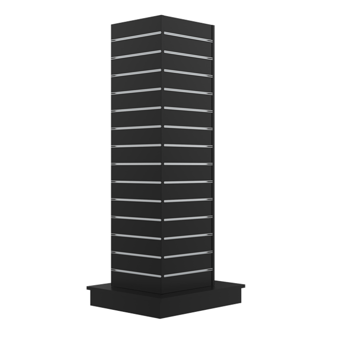 4-sidet Gondol med rillepanel sort