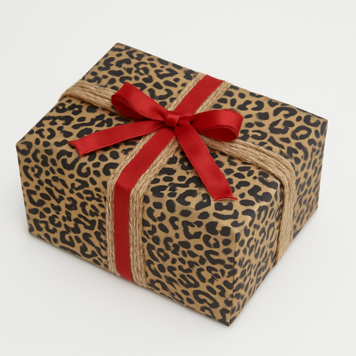 Gavepapir B 50 cm. Jaguar print, kraftpapir. 100 mtr.