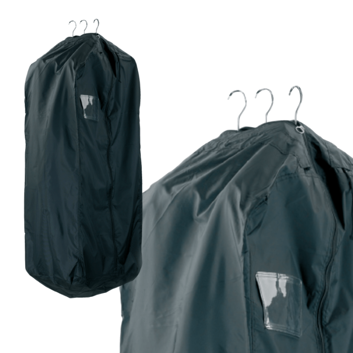 Sort nylon kollektionspose med holdbar lynlås og snørrelukning.Holder til daglig brug. Smudsafvisende nylon overflade.