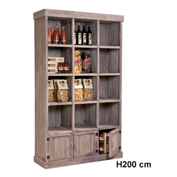 Heritage reol med 12 rum og 3 skabe