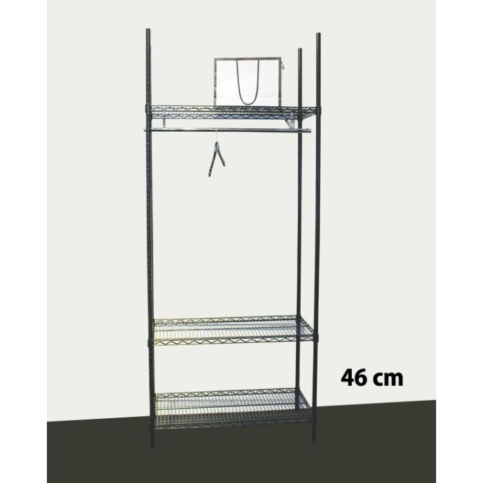 Garderobe Reol - TUBO (B 91 x D 46 x H 220 cm.) - Sort