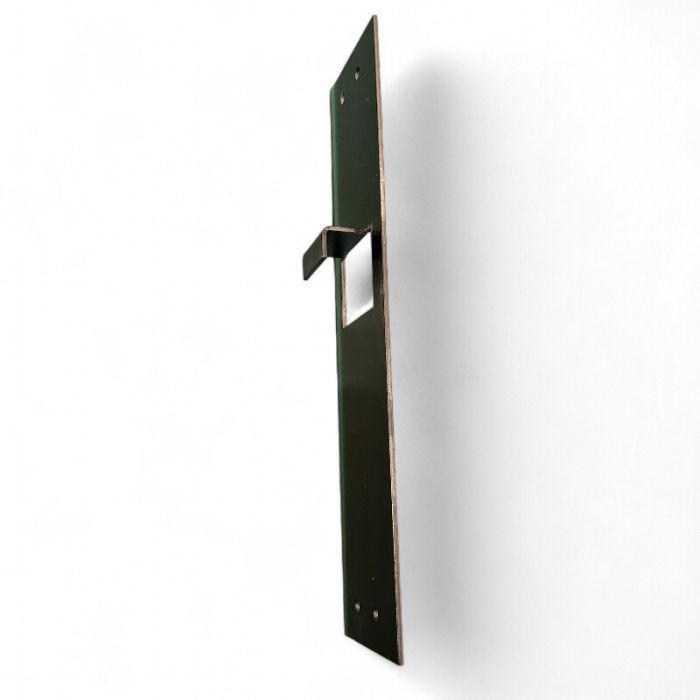Beslag, aflangt, til midte på panelgondol, sort, 25 cm