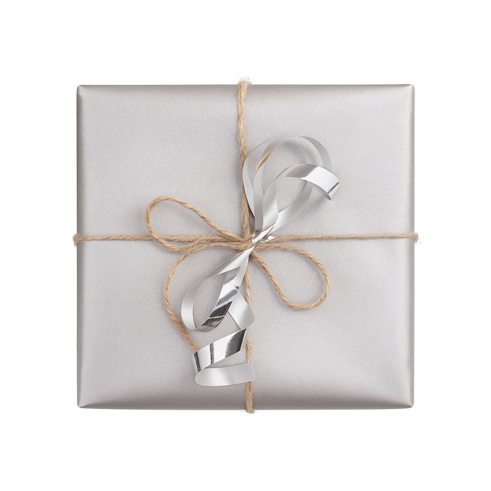 Gavepapir B 50 cm. Sølv, kraftpapir. 100 mtr.