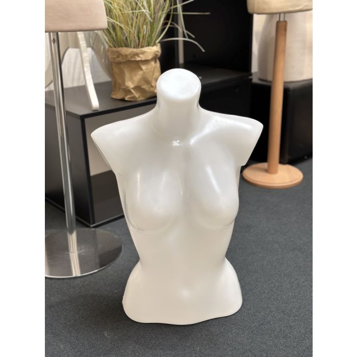 Dametorso, hvid, plast. H 60cm. Vareprøve