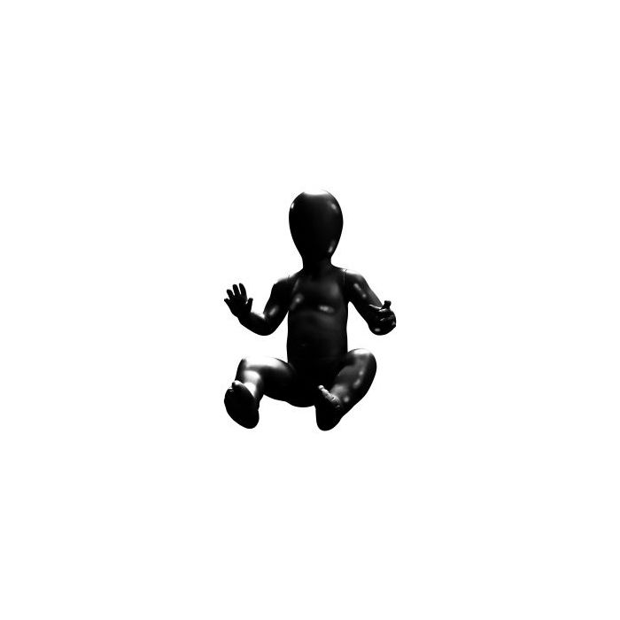 Børnemannequin 6 mdr - sortSort højglansEgghead unisex børnemannequin