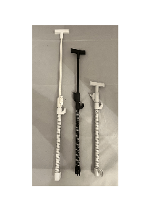 Skilteholder m. fjeder,  teleskopisk. Til tråd, H33-58 cm. Vælg farve