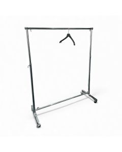 Spacey konfektions-/ tøjstativ i krom og med hjul