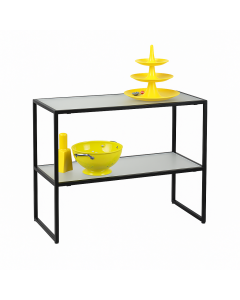 HAPPY! Oplægsbord med frostede glasplader. B94 x D40 x H82 cm.