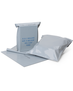 Forsendelsesposer m/ tape, grå - postordrepose. Vælg størrelse