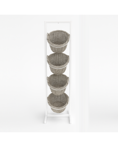 Kurvestativ, med 4 fletkurve, hvid, B45 x D40,5 x H173 cm.