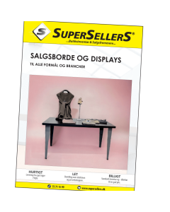 Katalog med salgsborde og displays