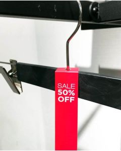 Bøjle tag 50 %. Pak med 100 stk. 125 x 25 mm. Vinyl