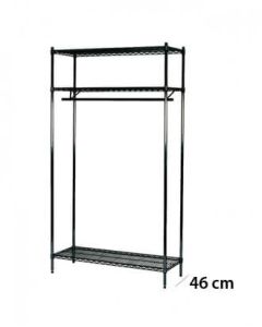 Garderobe Reol - TUBO (B 122 x D 46 x H 220 cm.) - Sort