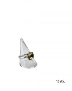 Ring display, kegleformet, klar akryl, H4 cm, pak m/10 stk