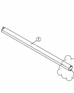 Samlestykke t/ panelgondol, 120 cm modul, hvid. 119,9 cm.