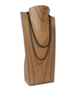 Halssmykkedisplay, træ, natur, H30 cm