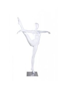 Yoga damemannequin, fitness/yoga - hvid. Et ben