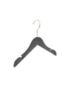 Konfektionsbøjle, junior, sort, m/hak, wood-effekt, plastik, 30 cm