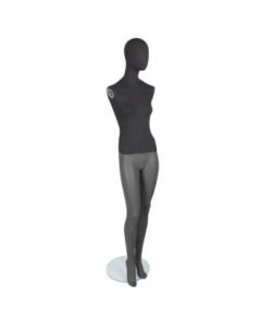 1800 vintage damemannequin. antrasit grå torso og hoved ( stof) Antrcitgrå ben. Inkl. mørke brune træarme. glas fodplade. aftageligt hoved.
