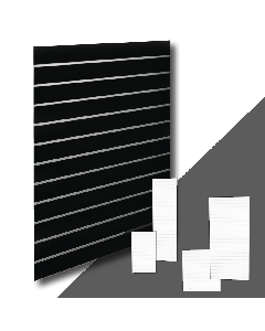 Rillepanel, Sort. 10 cm. Inkl. lister. Standard. Vælg størrelse og farve på lister.