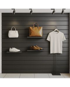 Rillepanel (120x 120 cm) u/lister - Sort. 20 cm - 5 spor.