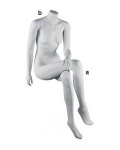 Headless damemannequin. Hvid H 140cm. Siddende