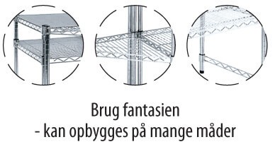 Nærbillede af TUBO metalreol